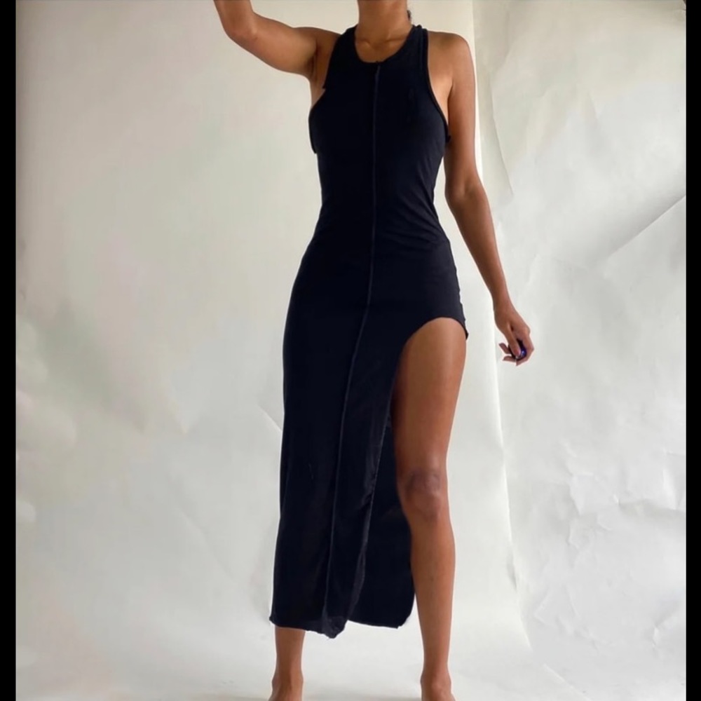 Racer back high slit dress